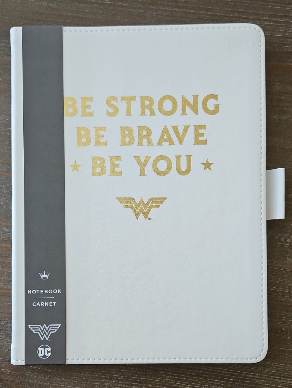 Hallmark White & Gold Premium Faux Leather Notebook - Be Strong Be Brave Be You